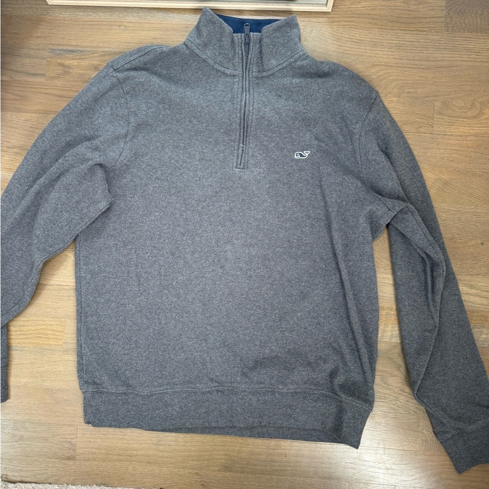 Vineyard Vines Charcoal Zip-Up Sweater